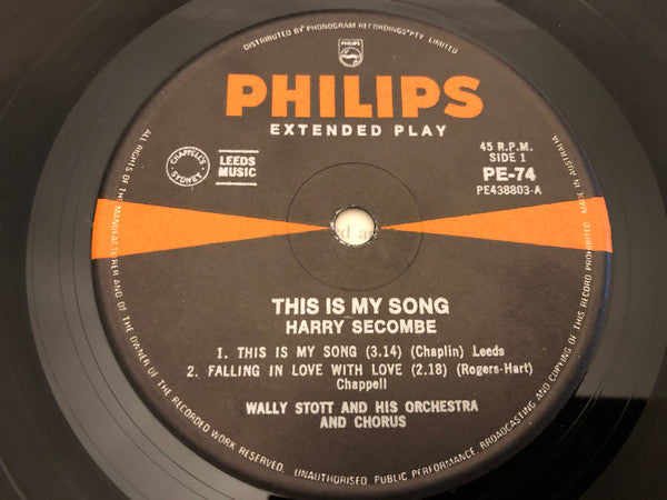 Harry Secombe : This Is My Song (7", EP, Mono)
