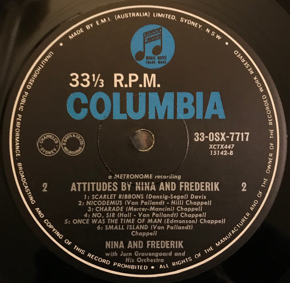 Nina & Frederik With Jørn Grauengaards Orkester : Attitudes (LP, Album, Mono)