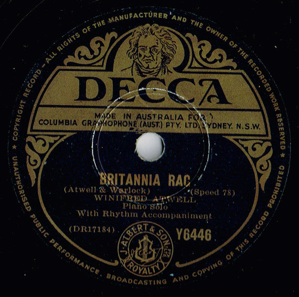 Winifred Atwell : Britannia Rag / Dixie Boogie  (Shellac, 10")