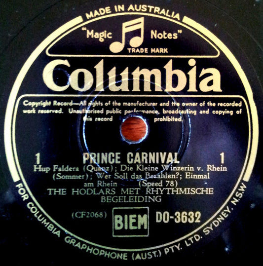 The Hodlars : Prince Carnival (Shellac, 10")