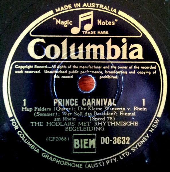 The Hodlars : Prince Carnival (Shellac, 10")