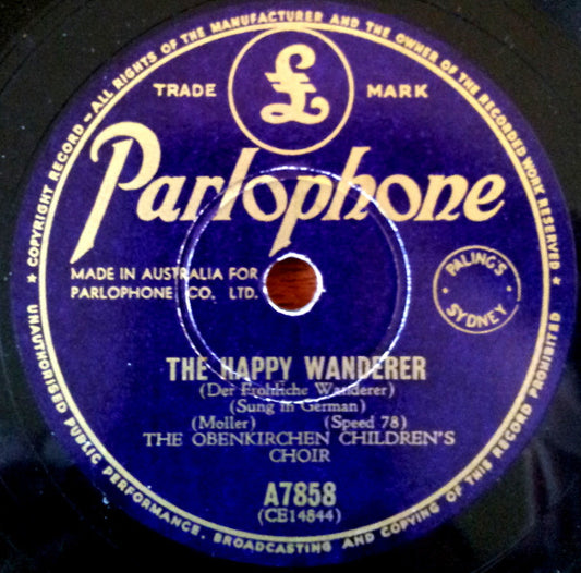 The Obenkirchen Children's Choir* : The Happy Wanderer / Evensong (Shellac, 10")