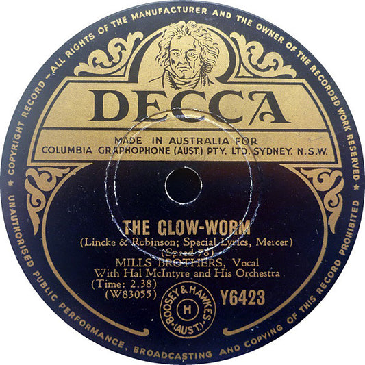 Mills Brothers* : The Glow-Worm / After All (Shellac, 10")