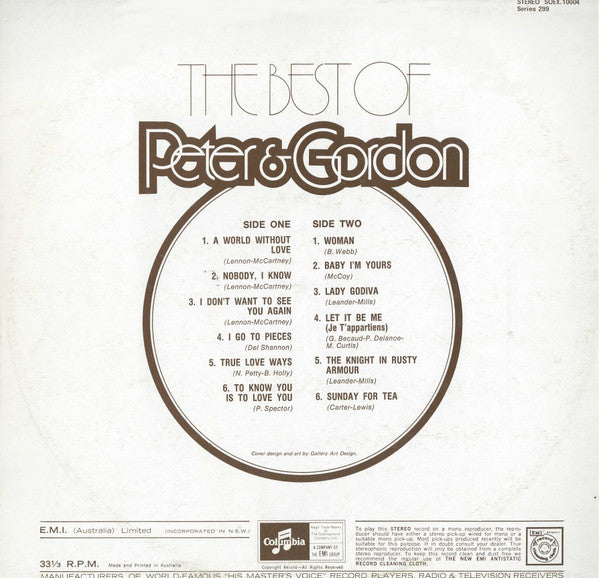 Peter & Gordon : The Best Of Peter & Gordon (LP, Comp)