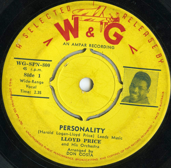 Lloyd Price And His Orchestra : Personality (7", Single, Pus)