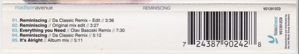 Madison Avenue : Reminiscing (CD, Single)