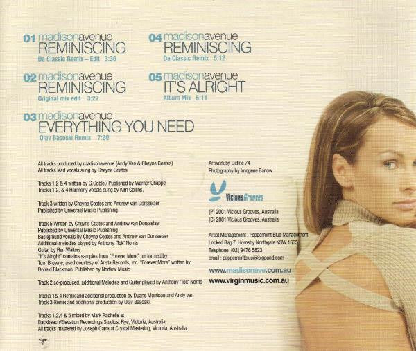 Madison Avenue : Reminiscing (CD, Single)