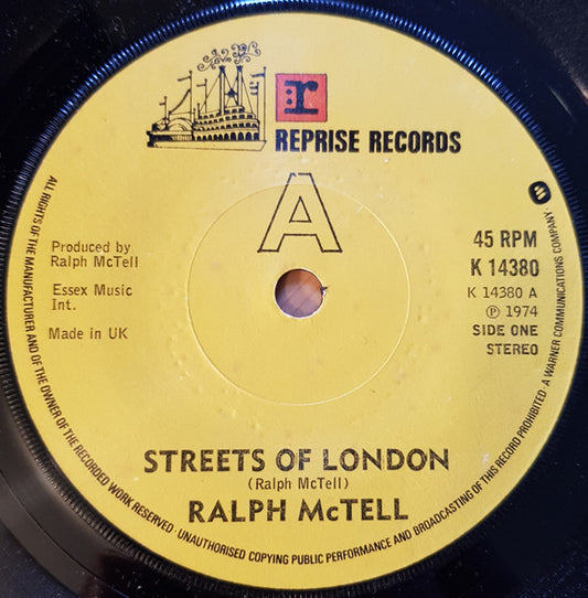 Ralph McTell : Streets Of London (7", Single)