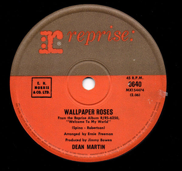 Dean Martin : In  The Misty Moonlight / Wallpaper Roses (7")