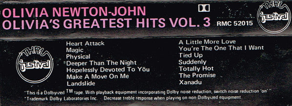 Olivia Newton-John : Olivia's Greatest Hits Vol. 3 (Cass, Comp)