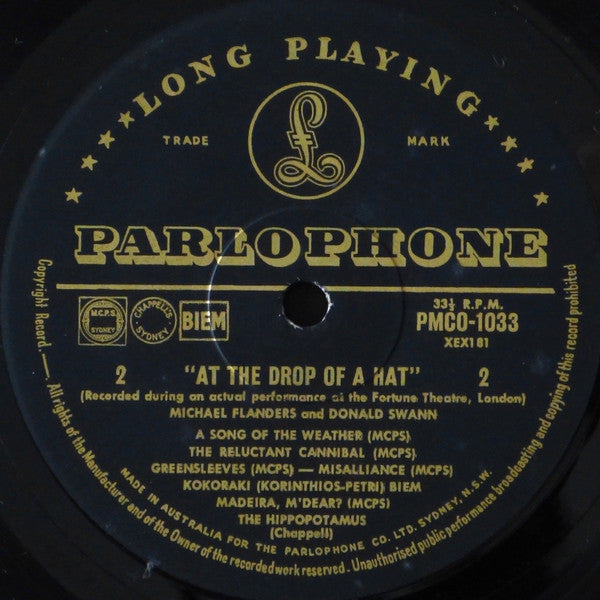 Michael Flanders And Donald Swann* : At The Drop Of A Hat  (LP, Album, Mono)