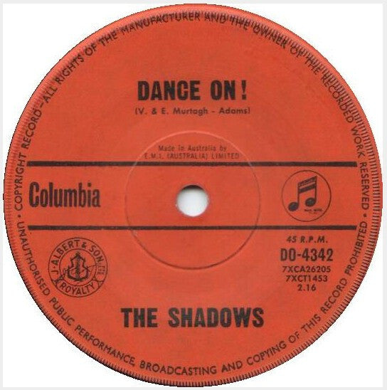 The Shadows : Dance On! (7")