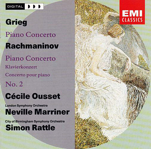 Edvard Grieg, Sergei Vasilyevich Rachmaninoff - Cécile Ousset, London Symphony Orchestra, Sir Neville Marriner, City Of Birmingham Symphony Orchestra, Sir Simon Rattle : Piano Concertos (CD, Comp)