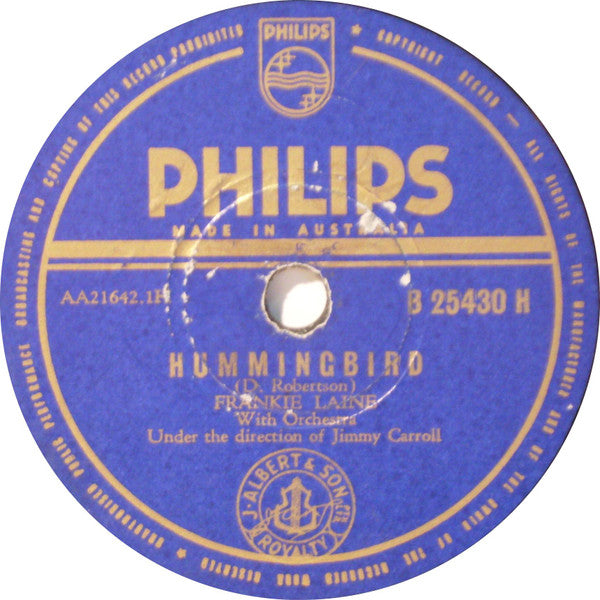 Frankie Laine : Hummingbird / Cool Water (Shellac, 10")