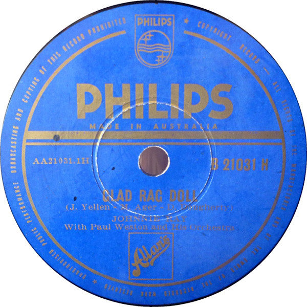 Johnnie Ray : Somebody Stole My Gal / Glad Rag Doll (Shellac, 10")