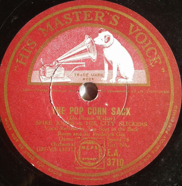 Spike Jones And His City Slickers : Our Hour / The Pop Corn Sack  (Shellac, 10")