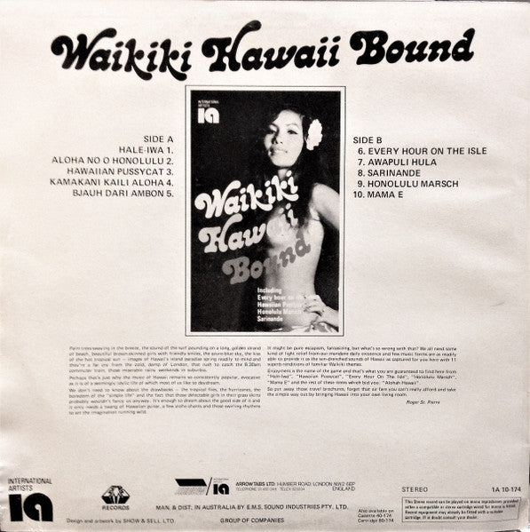 Jackie Sprangers : Waikiki Hawaii Bound      (LP, Album, M/Print)