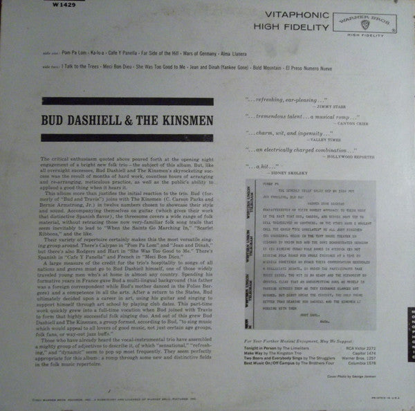 Bud Dashiell & The Kinsmen : Bud Dashiell & The Kinsmen (LP, Mono)