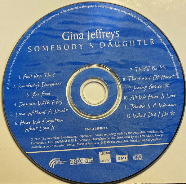 Gina Jeffreys : Somebody's Daughter (CD, Album)