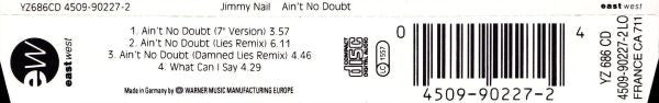Jimmy Nail : Ain't No Doubt (CD, Single, WME)