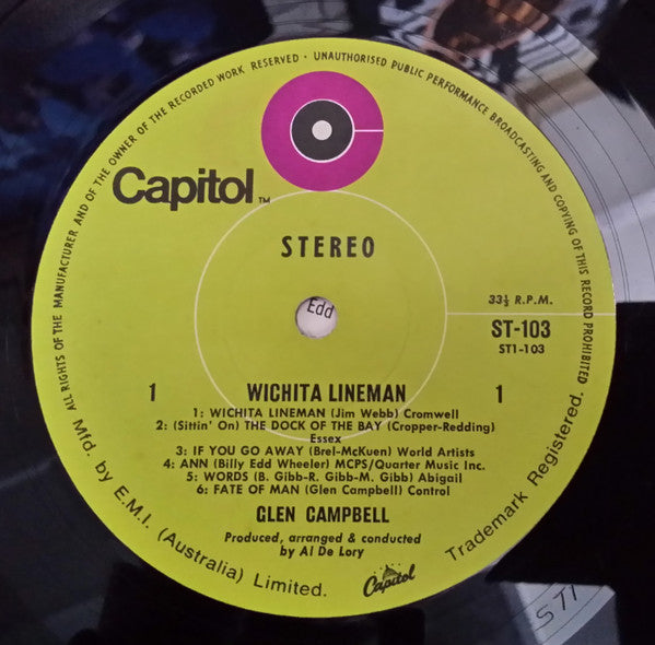 Glen Campbell : Wichita Lineman (LP, Album)