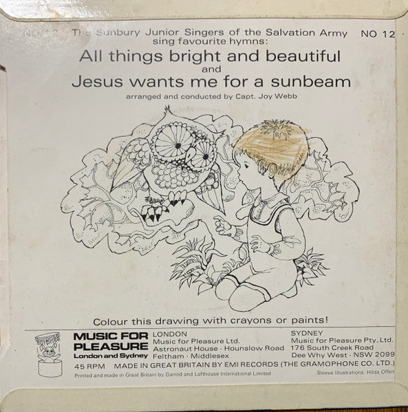 The Sunbury Junior Singers Of The Salvation Army : All Things Bright And Beautiful / Jesus Wants Me For A Sunbeam (7", Single)