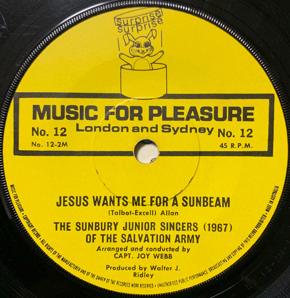 The Sunbury Junior Singers Of The Salvation Army : All Things Bright And Beautiful / Jesus Wants Me For A Sunbeam (7", Single)