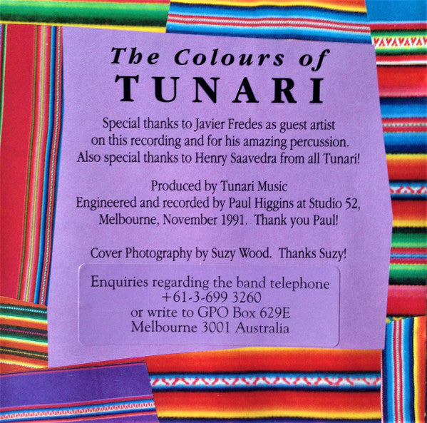 Tunari : The Colours Of Tunari (CD, Album)