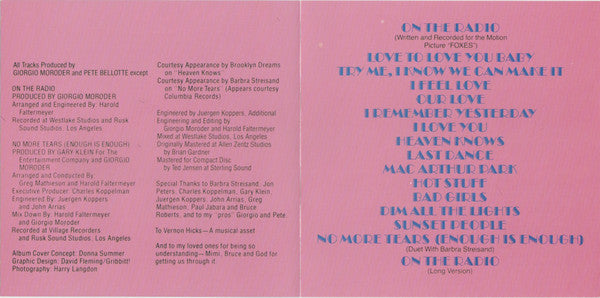 Donna Summer : On The Radio - Greatest Hits Vol. I & II (CD, Comp, P/Mixed)