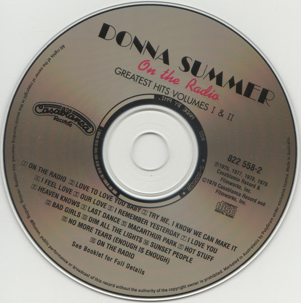 Donna Summer : On The Radio - Greatest Hits Vol. I & II (CD, Comp, P/Mixed)