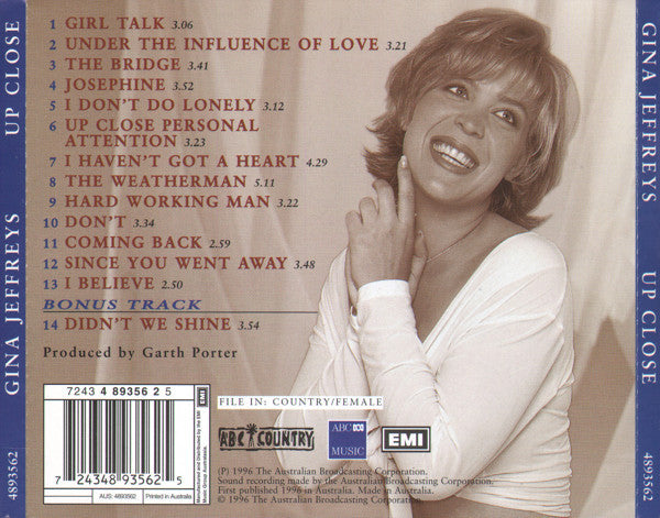 Gina Jeffreys : Up Close (CD, Album)
