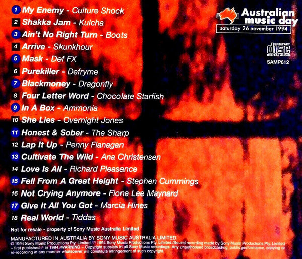 Various : Feeding The Future (Australian Music Sampler) (CD, Promo)