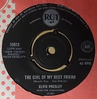 Elvis Presley With The Jordanaires : A Mess Of Blues (7", Single)