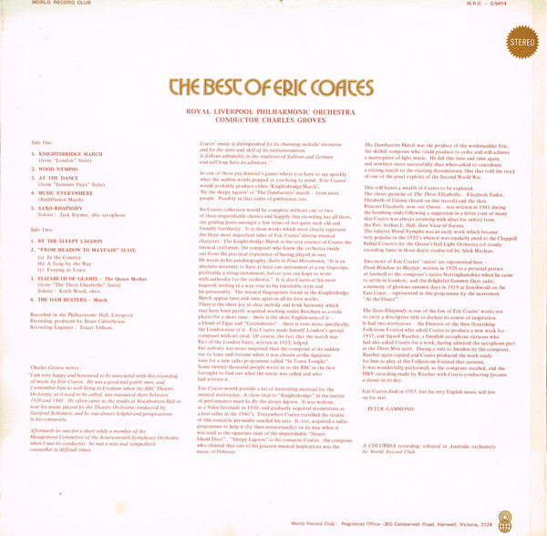 Eric Coates : The Best Of Eric Coates (LP, Album, Club)