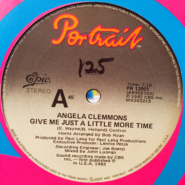 Angela Clemmons : Give Me Just A Little More Time (12")