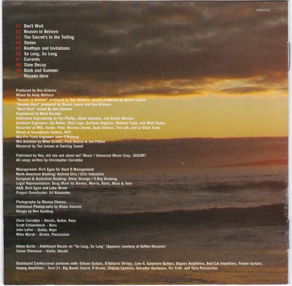 Dashboard Confessional : Dusk And Summer (CD, Album)