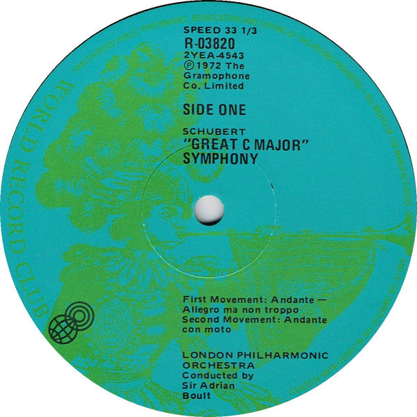 Franz Schubert, Sir Adrian Boult Conducts The London Philharmonic Orchestra : The Great C Major Symphony (No. 9) (LP, Album, Club, RE)
