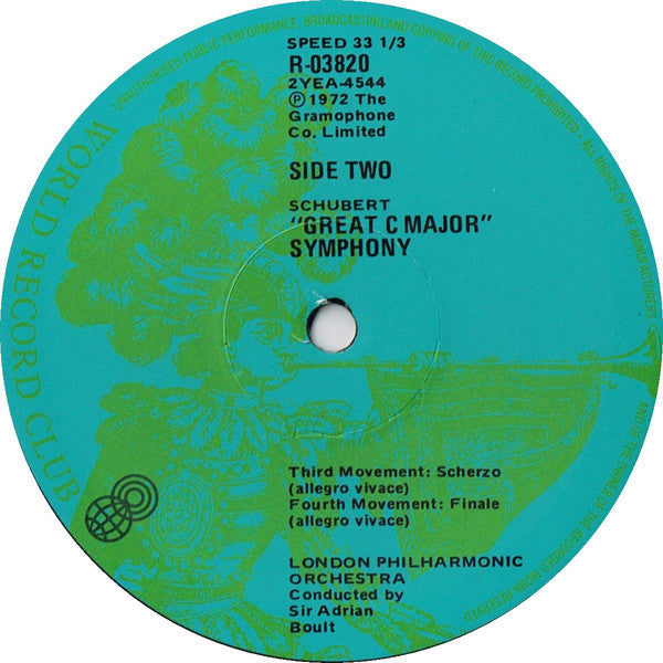 Franz Schubert, Sir Adrian Boult Conducts The London Philharmonic Orchestra : The Great C Major Symphony (No. 9) (LP, Album, Club, RE)