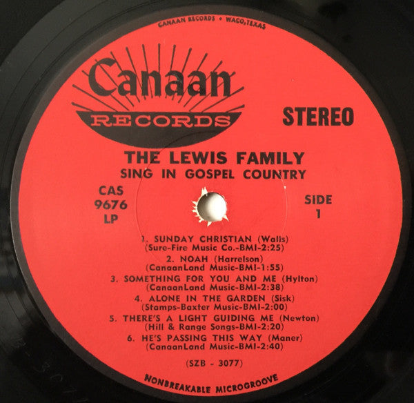 The Lewis Family : Sing In Gospel Country (LP, Album)