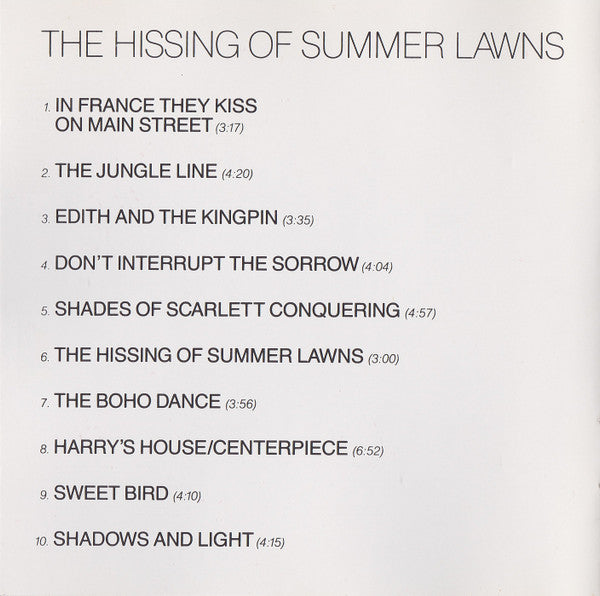 Joni Mitchell : The Hissing Of Summer Lawns (CD, Album, RE, RP)