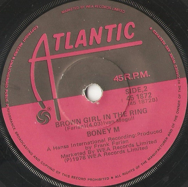 Boney M. : Rivers Of Babylon (7", Single)