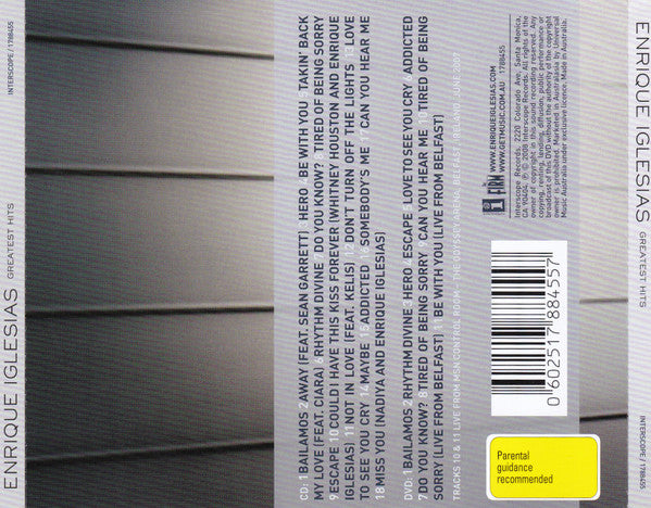 Enrique Iglesias : Greatest Hits (CD, Comp + DVD, Comp, PAL)