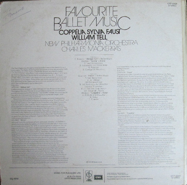 New Philharmonia Orchestra, Sir Charles Mackerras : Favourite Ballet Music (LP, Album)