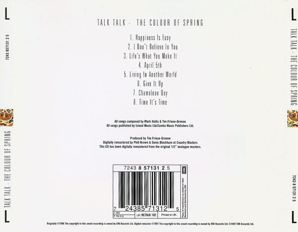 Talk Talk : The Colour Of Spring (CD, Album, RE, RM)