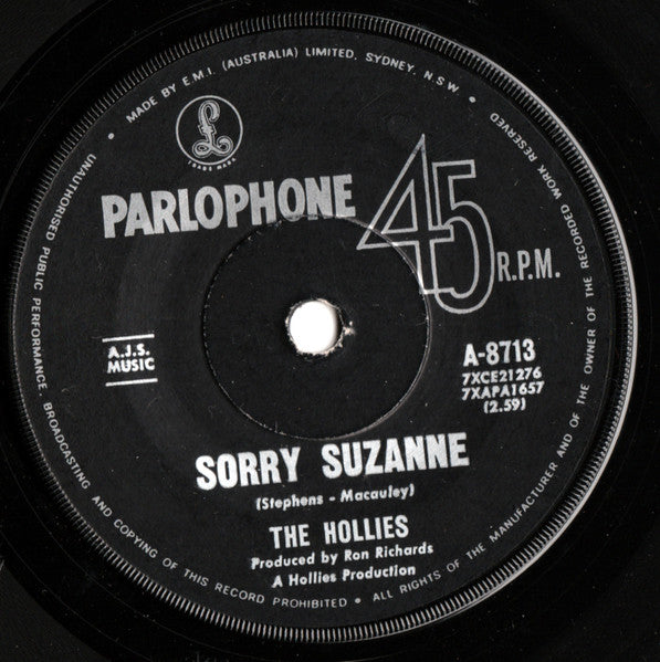 The Hollies : Sorry Suzanne (7", Single)