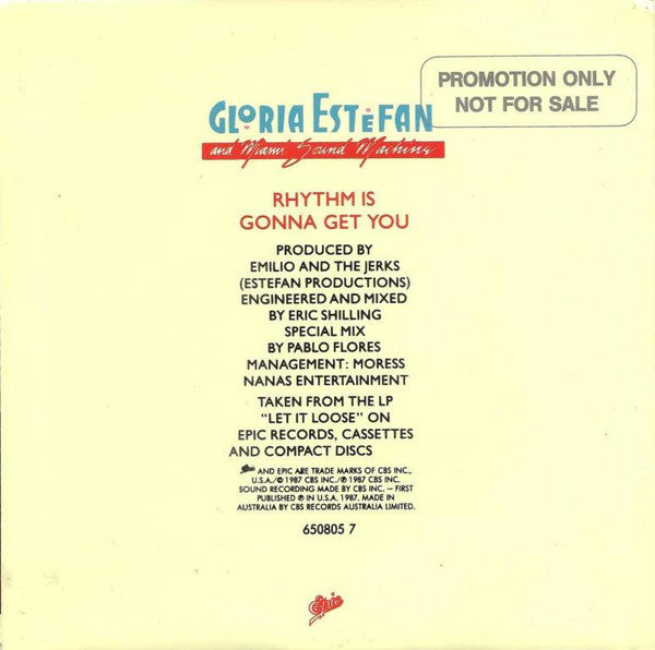 Gloria Estefan And Miami Sound Machine* : Rhythm Is Gonna Get You (7", Single)
