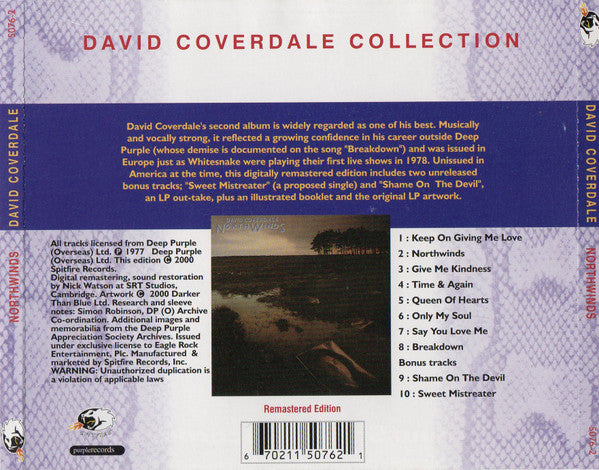 David Coverdale : Northwinds (CD, Album, RE, RM)