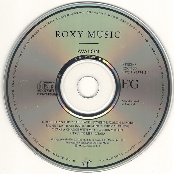 Roxy Music : Avalon (CD, Album, RE, EMI)