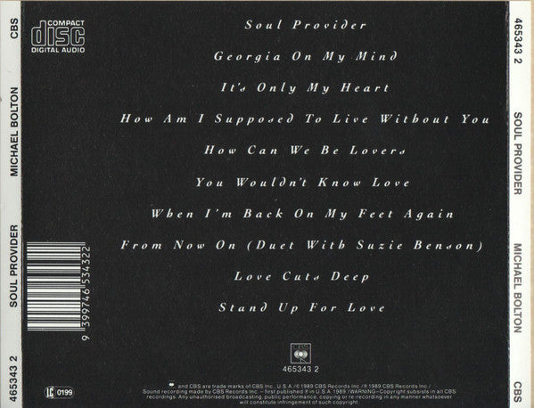 Michael Bolton : Soul Provider (CD, Album, RE)
