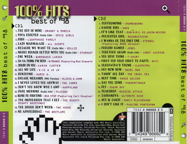 Various : 100% Hits Best Of '98 (2xCD, Comp, MP)